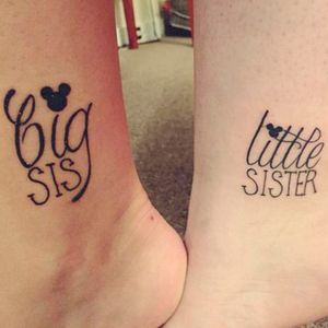 Matching Disney inspired tattoos, Photo from Pinterest #sister #family #bestfriend #matchingtattoos #siblingtattoo #disney