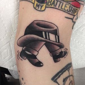 Hat tattoo by Dan Glover #DanGlover #hattattoo #blackline