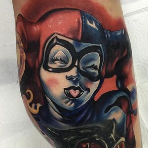 Harley Quinn Tattoo by Alex Rattray #HarleyQuinn #Portrait #ColorPortrait #ColorRealism #PopCulture #AlexRattray