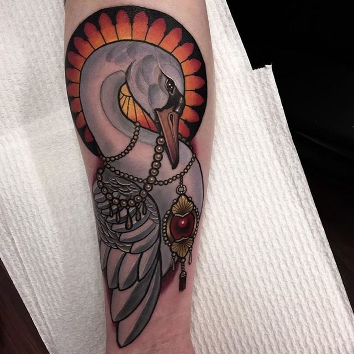 Tattoo Uploaded By Ross Howerton A Bedazzled Swan From Hannah Flowers 