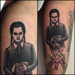 Wednesday Addams Tattoo by Andrea Tanale #AndreaTanale #Wednesday #Addams #AddamsFamily