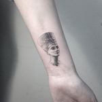 Pharaoh tattoo by Julia Shpadyreva. #JuliaShpadyreva #blackwork #fineline #pharaoh #egypt