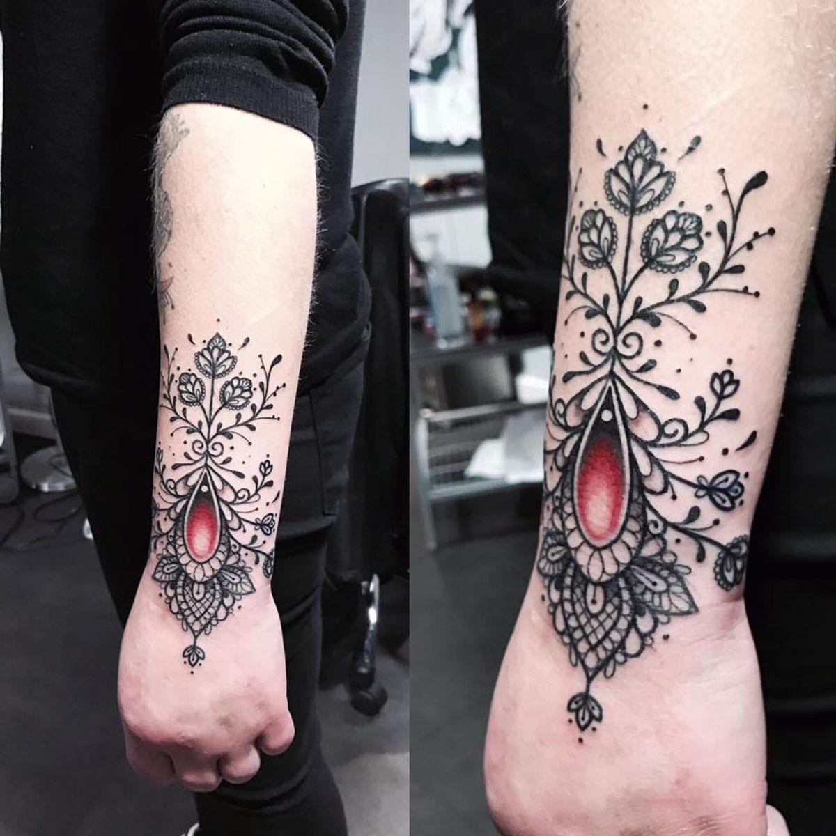 victorian lace tattoo