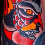 Detail shot of an awesome traditional tattoo done by Shamus Mahannah. #shamusmahannah #traditionaltattoo #traditional #boldlines