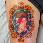 Faceless Ziggy Stardust Tattoo by @Pony_Tbr #Faceless #ZiggyStardust #DavidBowie #Owl #Neotraditional