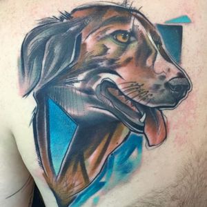 Dog tattoo by Julian Hets #JulianHets #watercolor #graphic #sketch #dog