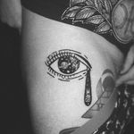 Cosmic eye tattoo by Iria Alcojor #IriaAlcojor #ignorantstyle #naive #blackwork #cosmic #eye