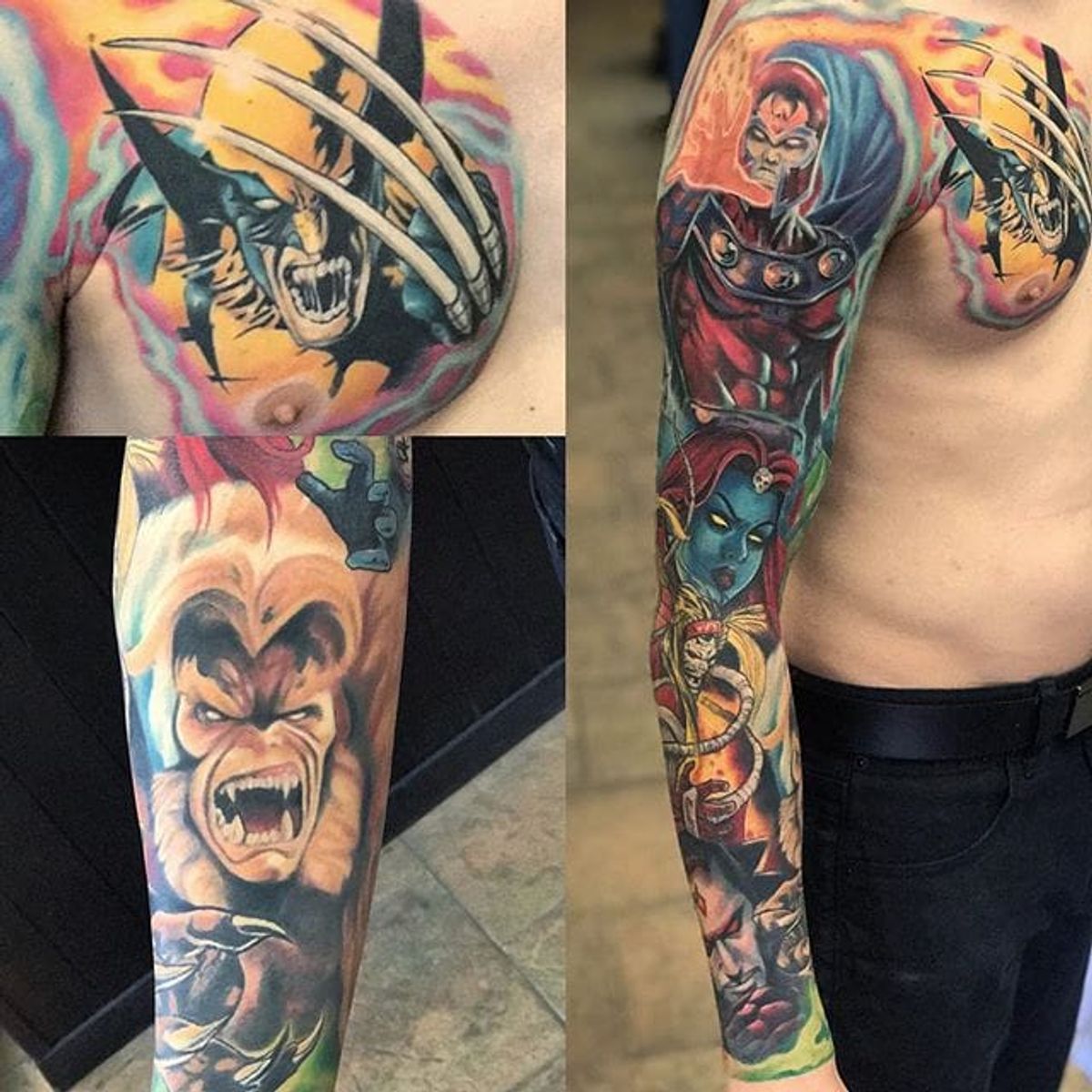 Tattoo uploaded by Hateful Kate • Detailed and layered X-men sleeve ...