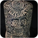 Back-piece by Luxiano. (Instagram: @luxiano_street_classic) #largescale #blackwork #backpiece #chicano #LuxianoStreetClassic