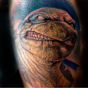 Totally awesome Ninja Turtle tattoo Photo from ponywave.com #PonyWave #model #tattooedlady #illustrator #singer #LAtattooer #vegan #sullenartcollective #sullenangel #NinjaTurtles