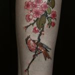 Cherry Blossoms and Bird by Yuuz Tattooer (via IG-yuuztattooer) #floral #flowers #color #illustrative #japaneseinspired #yuuztattooer