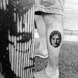 Dot matrix John Lennon portrait by Marco Bordi. #MarcoBordi #blackwork #dotmatrix #contemporary #lines #impression #portrait #johnlennon #thebeatles #musician #music #icon