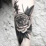Rose Tattoo by Michele L'Abbate #rose #blackworkrose #blackwork #blakcworkartist #blackink #darkart #black #MicheleL'Abbate #MicheleLAbbate