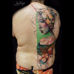 Tattoo por Jay Freestyle! #JayFreestyle #conceitual #conceptual #conceptart #colorful #hannya #gueisha #geisha #gueixa