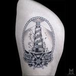 Lighthouse Tattoo by Morgane Jeane #lighthouse #lighthousetattoo #contemporarytattoos #delicatetattoo #moderntattoo #colorful #colorfultattoo #bestattoos #frenchtattoo #MorganeJeane