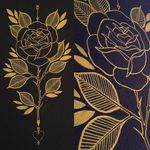 Rose illustration by Lauren Jayne Gow. #flower #rose #illustration #gold #goldonblack #LaurenJayneGow