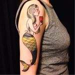 Mermaid tattoo by Nicoz Balboa #NicozBalboa #illustrative #mermaid