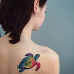 Low Poly Tattoo by Sasha Unisex #turtle #color #SashaUnisex #lowpoly
