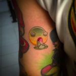Puking emoji by Kwick Rodrigues (via IG -- kwickrodrigues) #kwickrodrigues #puke #puketattoo #pukingtattoo #vomit #vomittattoo #vomitingtattoo