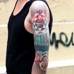 Sleeve Tattoo by Martynas Šnioka #watercolor #watercolortattoo #abstract #abstracttattoo #graphic #graphictattoo #lithuanian #MartynasSnioka