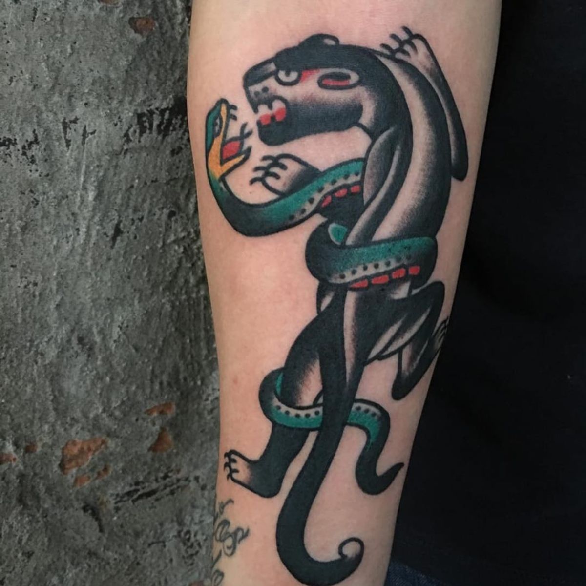 Tattoo uploaded by Ross Howerton • A panther fighting with a snake by ...