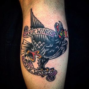 Three-eyed raven tattoo by David Burnette