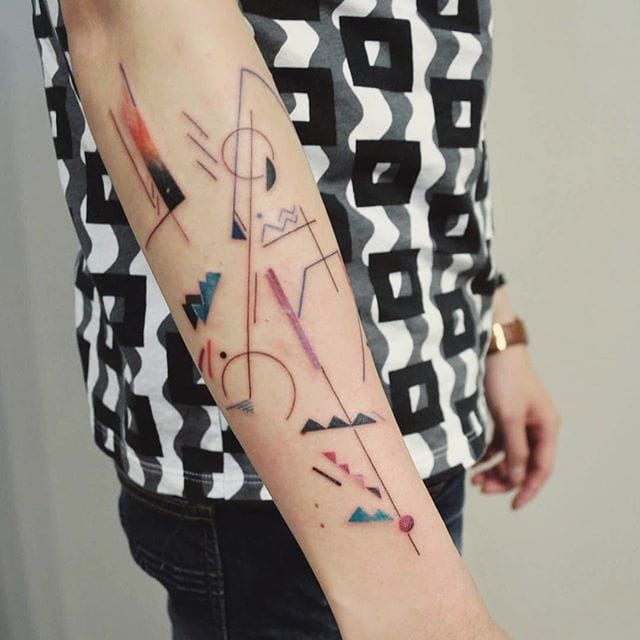 Tattoo uploaded by Xavier • Geometric abstract tattoo by Hill. #Hill  #HillTattoo #geometric #abstract #linework • Tattoodo