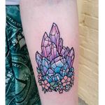 Crystal tattoo by Carla Evelyn. #CarlaEvelyn #girly #pastel #sparkly #cute #crystal