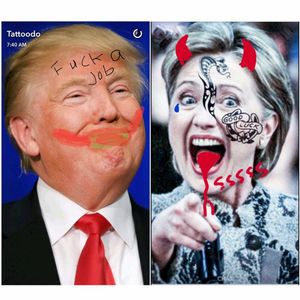 Snapchat Face Tattoo Battle Hillary vs. Trump #snapchat #TattoodoTV #facetattoobattle #tattoodotv #HillaryClinton #Clinton #DonaldTrump #Trump
