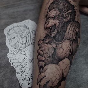 Guardian of Hell by Rob Borbas (via IG-grindesign_tattoo) #illustrative #horror #blackandgrey #robborbas #Grindesign