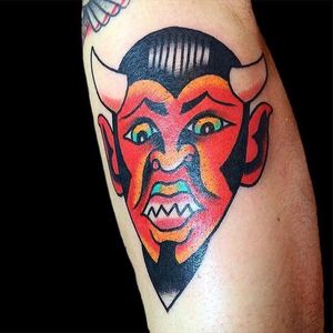 Devil Tattoo by Dustin Stemen #devil #demon #traditional #DustinStemen
