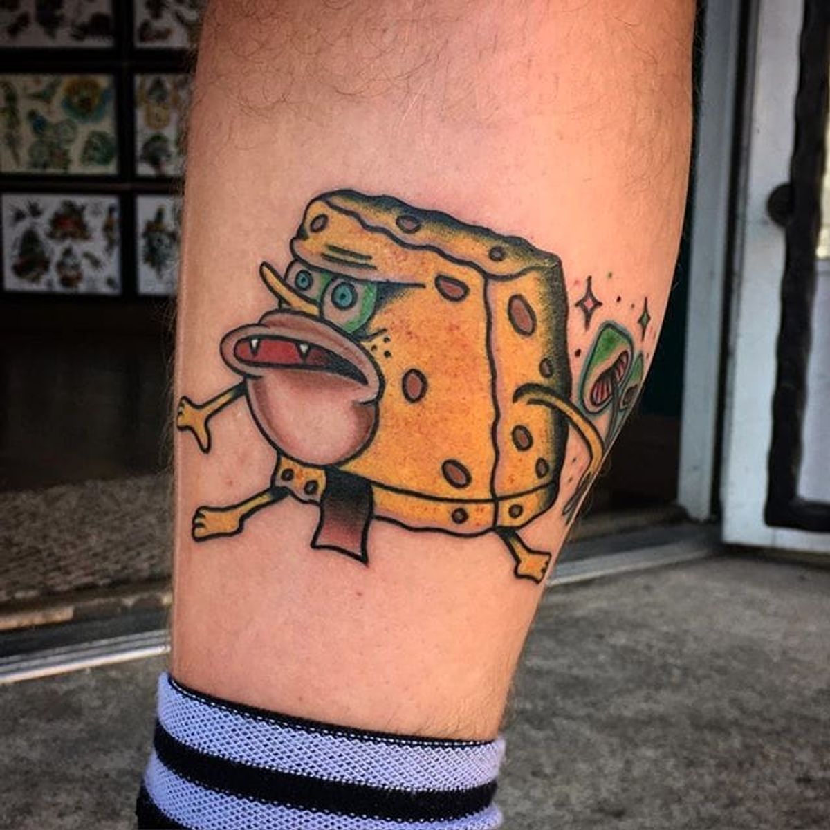 SpongeBob SquarePants tattoo by colpo on Instagram. #spongebob #spongebobsq...