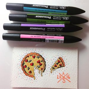 Pizza tattoo design by Avalon Rose #AvalonRose #pizza #drawing