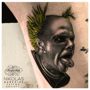 Keith Flint tattoo by Nikolas Darkside #NikolasDarkside #TheProdigy #KeithFlint #realistic