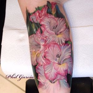 Realistic Gladiolas via @philgarcia805 #flowertattoo #floral #flower #botanical #birthflower #august #gladiola