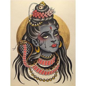 Sad Shiva via instagram olivia_olivier #shiva #goddess #Hinduism #snake #jewelry #flashart #oliviaolivier