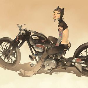 Badass Catwoman by Otto Schmidt #OttoSchmidt #art #illustration #comics #catwoman #biker