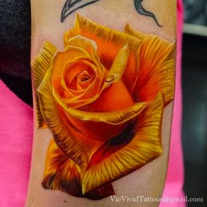 Insane detail on this rose tattoo by #VicVivid #realism #rose