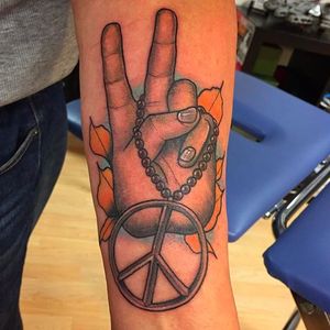 Peace Sign Tattoo by Daniel Bornheim @DanielBornheim #DanielBornheimTattoo #Sweden #Peace #PeaceSign #PeaceSignTattoo