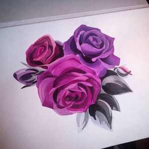 Rose painting, photo from Instagram #painting #drawing #OlyaLevchenko #watercolor #roses