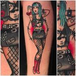 Tattooed punk girl tattoo by Moira Ramone #moiraramone #neotraditional #traditional #25toLife #rotterdam #tattooed #punk #girl