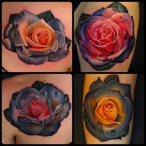 Various Rose Tattoos by Andrés Acosta @Acostattoo #AndrésAcosta #Acostattoo #Rose #Rosetattoo #Rosetattoos #Austin
