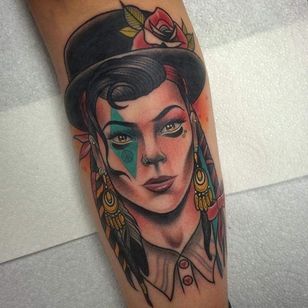 Tatuaje Boy George Girl por Adam Knowles