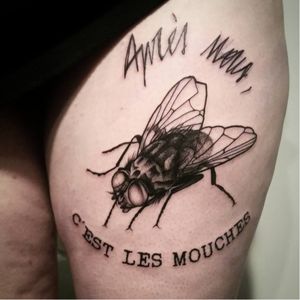 Fly tattoo by L'Andro Gynette #LAndroGynette #monochrome #blackandgrey #blackwork #fly