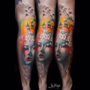 Tattoo por Jay Freestyle! #JayFreestyle #conceitual #conceptual #conceptart #colorful #geisha #gueixa #gueisha