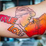 TRUE LOVE - An amazing work of art rendered as a solid tattoo by Gennaro Varriale. #GennaroVarriale #coloredtattoo #pasteltattoo #truelove