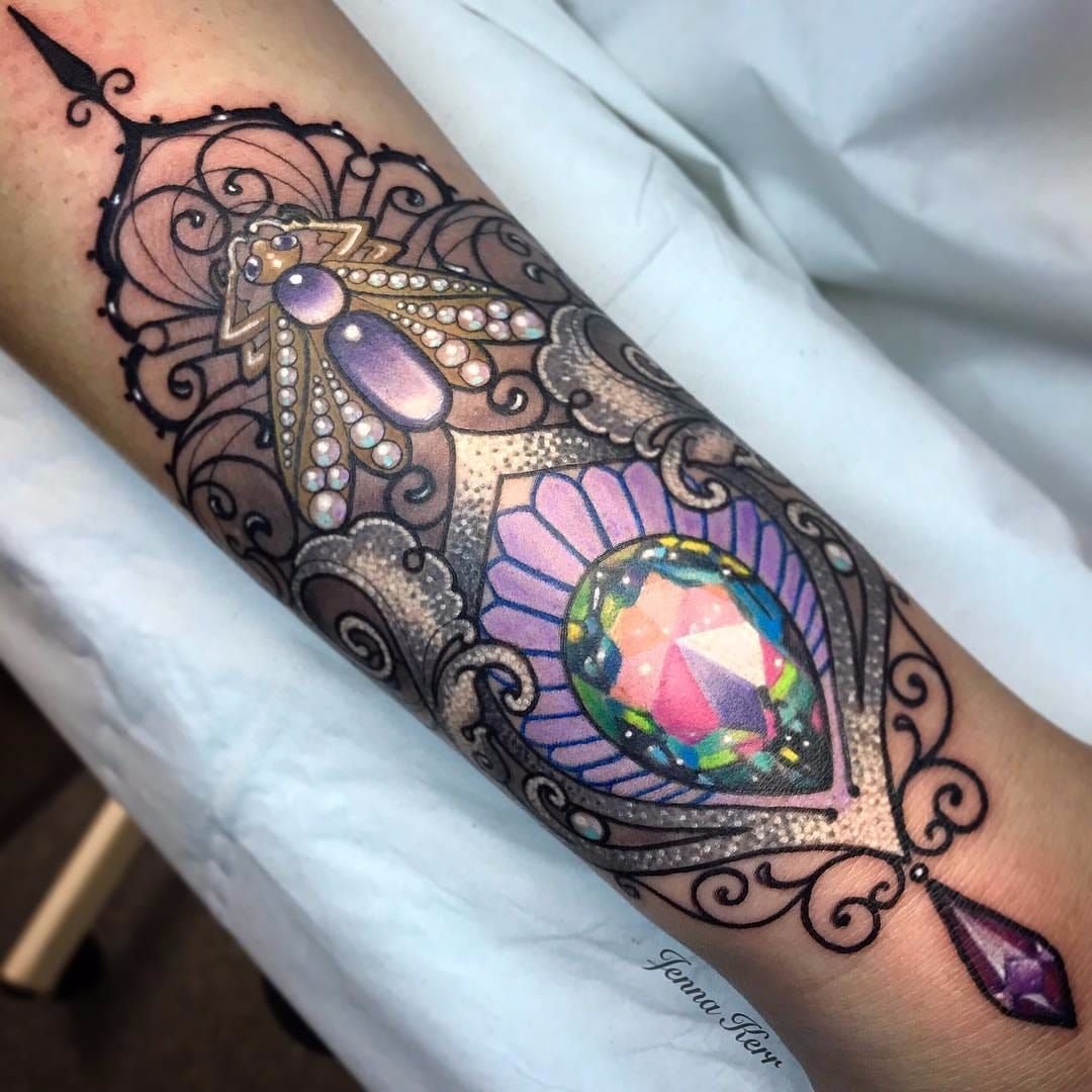 40 Dazzling Gemstone Tattoos Youll Love  The XO Factor