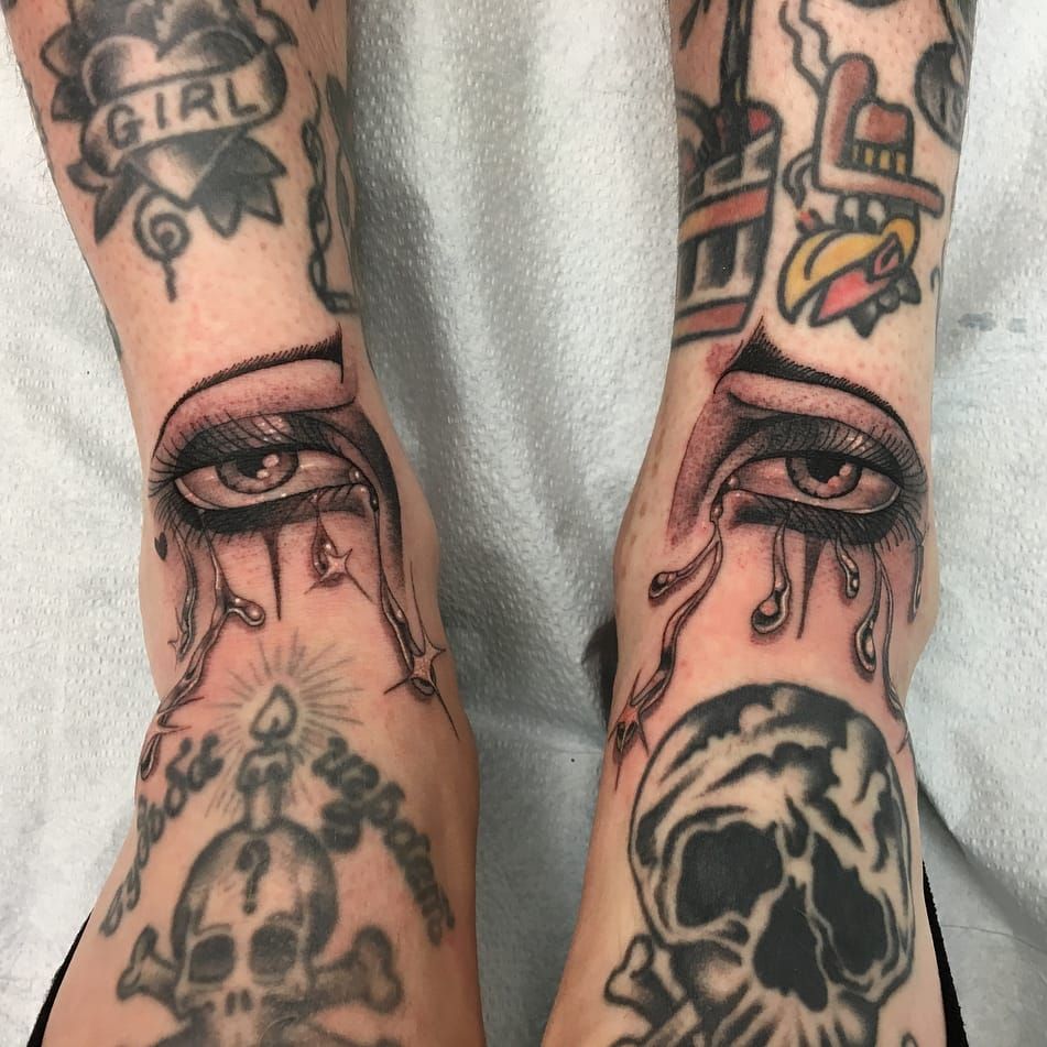 Tattoo uploaded by Tattoodo  Crying eye by Marie Sena MarieSena crying  eye sadgirl blackwork tattoooftheday  Tattoodo