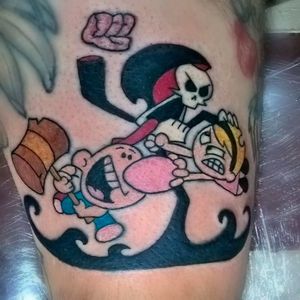 Billy, Mandy e ceifador sinistro por Neinha tattoo! #Neinhatattoo #tatuadorasbrasileiras #cartoon #cartoontattoo #nostalgic #nostalgia #geek #nerd #cartoonnetwork #billyandmandy #billyemandy #puroosso #grimreaper #grimreapertattoo