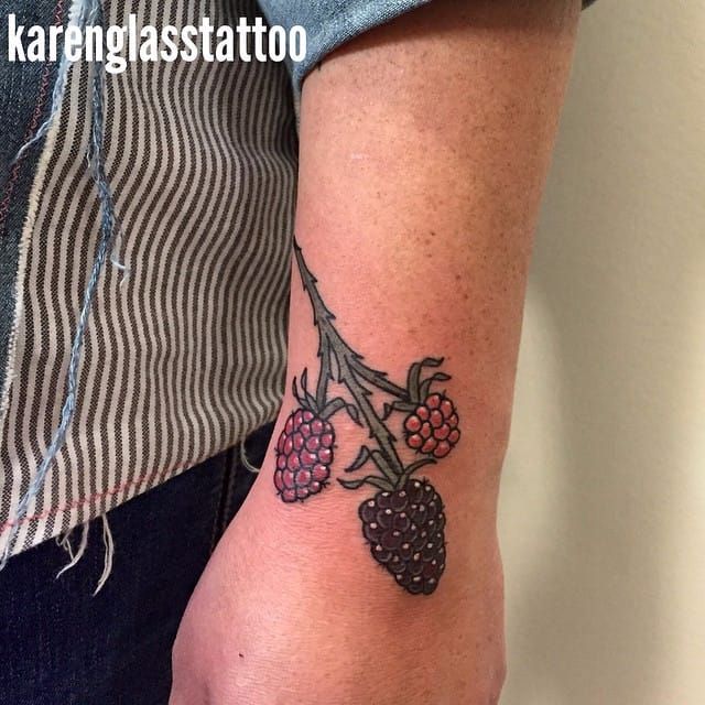Blackberries tattoo by Wagner Baseiinked on an arm  Blackberry tattoo  Tree tattoo meaning Family tree tattoo